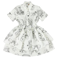 Caroline Bosmans Mix Fluo Poppy Mix Dress