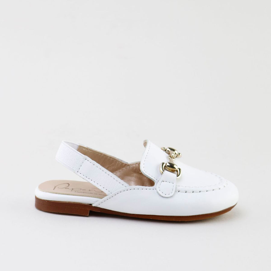 Papanatas White Buckle Slingback Slippers