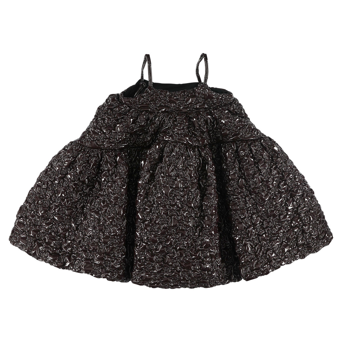 Caroline Bosmans Dark Maroon Mat Shiny Strap Dress