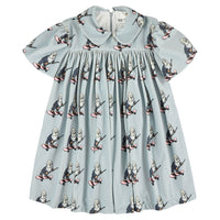 Caroline Bosmans Grey Never Too Old Velvet Collared Dress