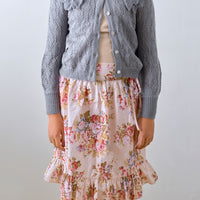Petite Amalie Blue Grey  Crochet Cardigan