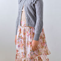 Petite Amalie Blue Grey  Crochet Cardigan