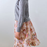 Petite Amalie Blue Grey  Crochet Cardigan