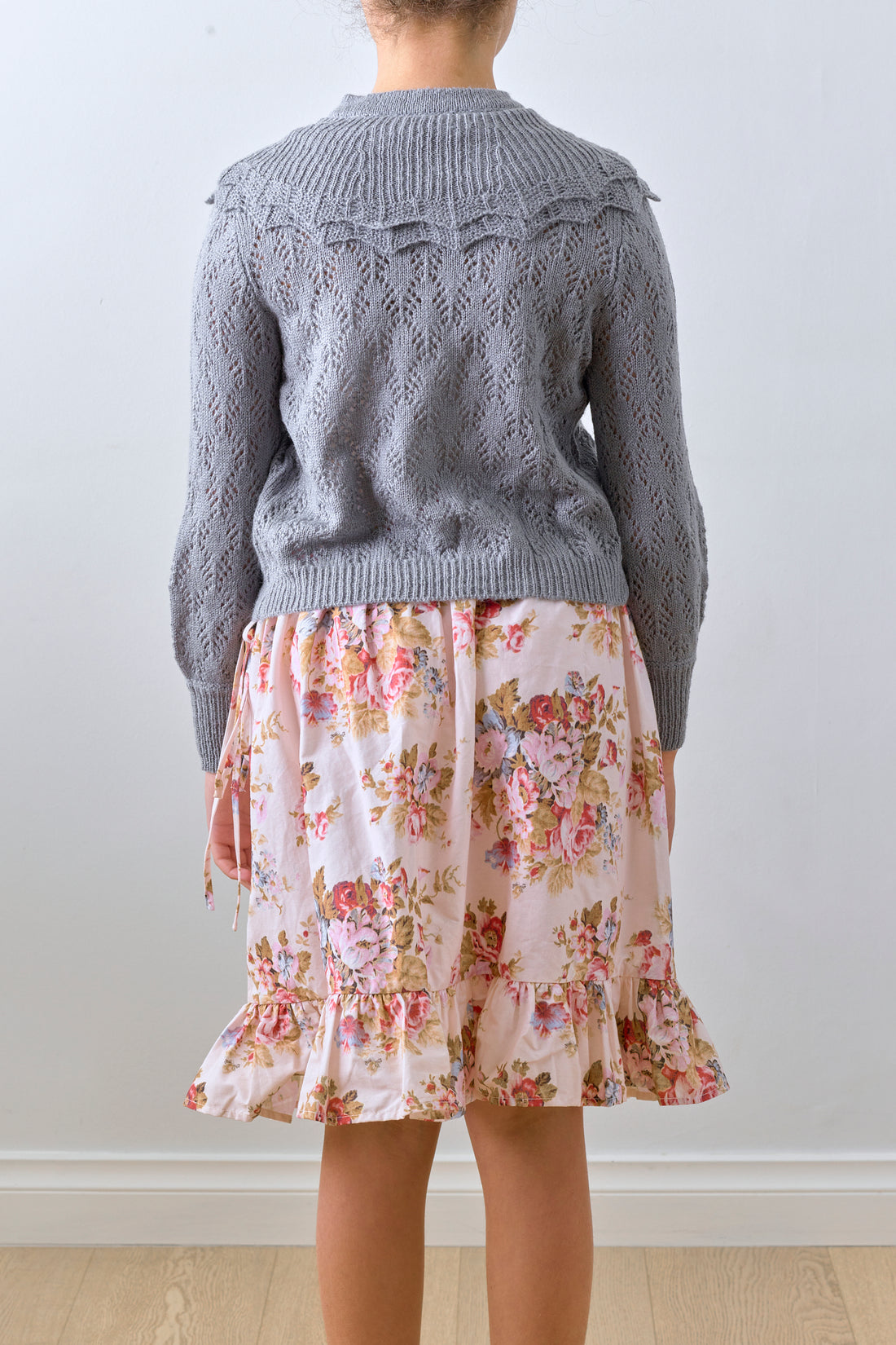 Petite Amalie Blue Grey  Crochet Cardigan
