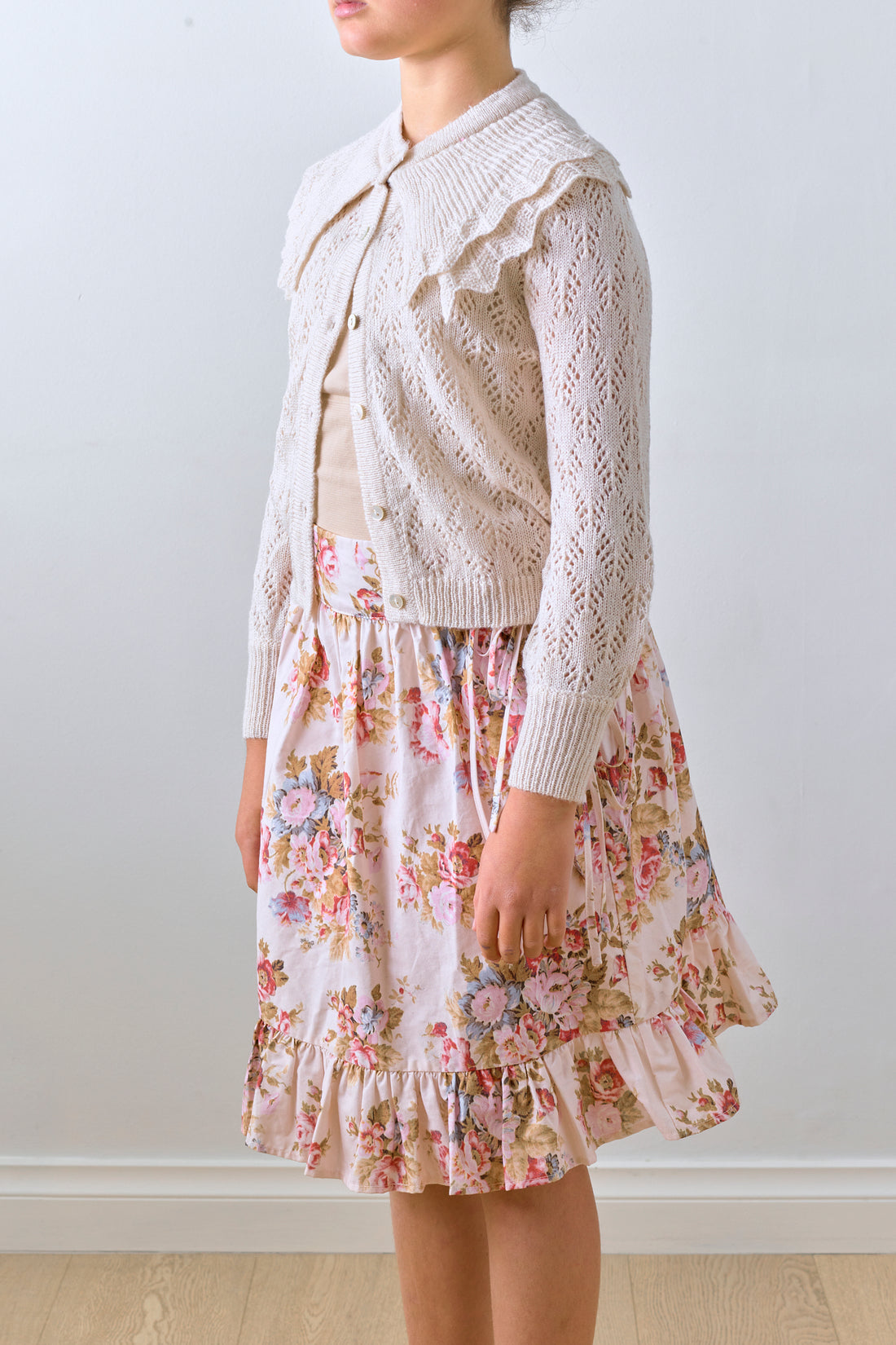 Petite Amalie Ivory  Crochet Cardigan