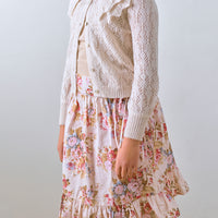 Petite Amalie Ivory  Crochet Cardigan