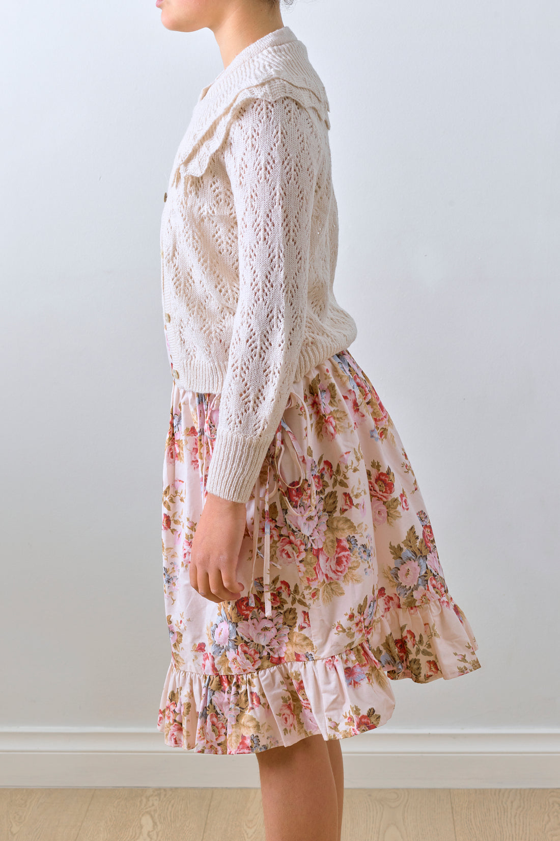 Petite Amalie Ivory  Crochet Cardigan
