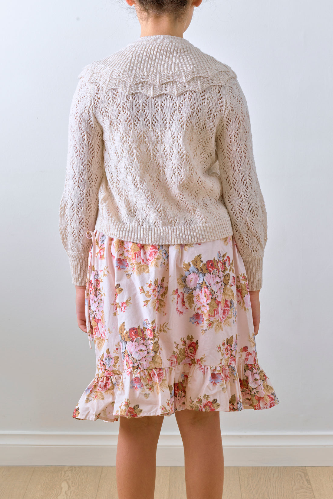 Petite Amalie Ivory  Crochet Cardigan