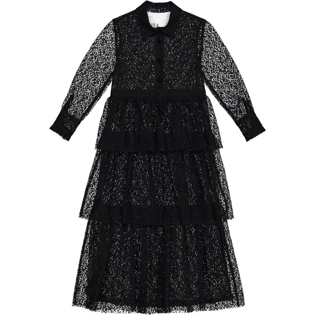 Caroline Bosmans Black Lace Layered Gown