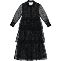 Caroline Bosmans Black Lace Layered Gown