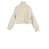 Little Creative Factory Beige Tricot Zig-Zag Turtleneck Sweater