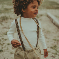 Donsje Army Leather Erbu Suspenders
