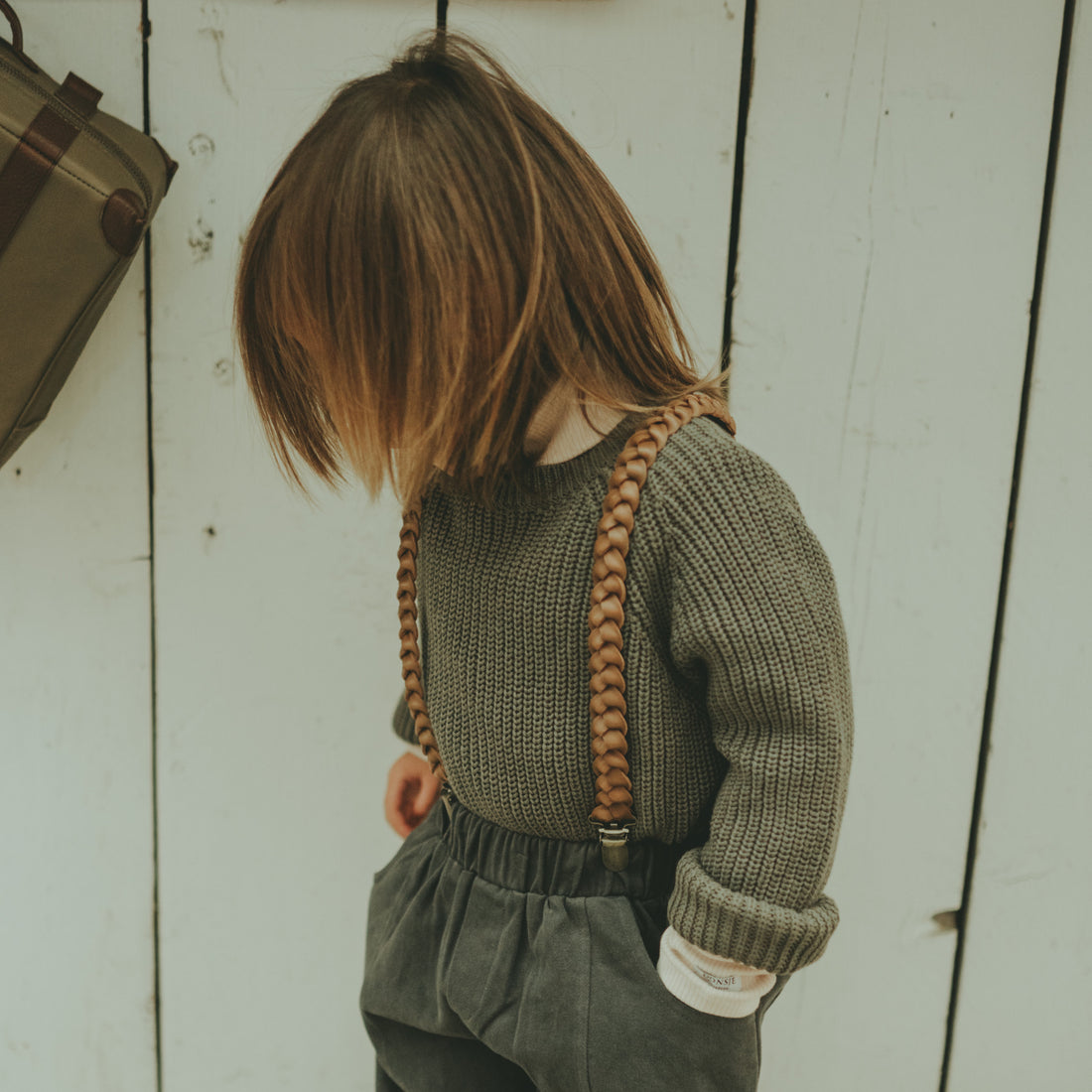 Donsje Cognac Classic Leather Erbu Suspenders