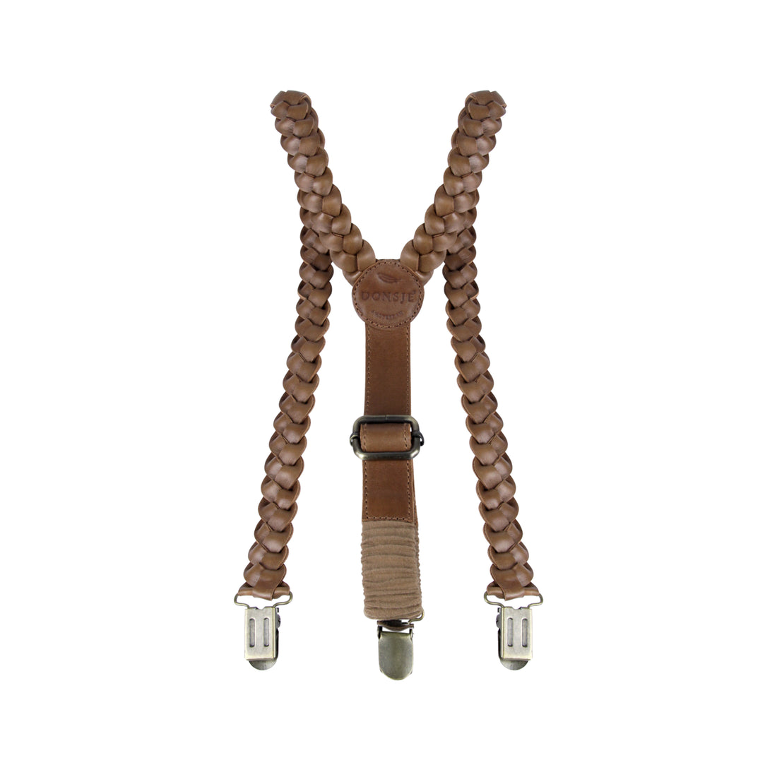Donsje Cognac Classic Leather Erbu Suspenders