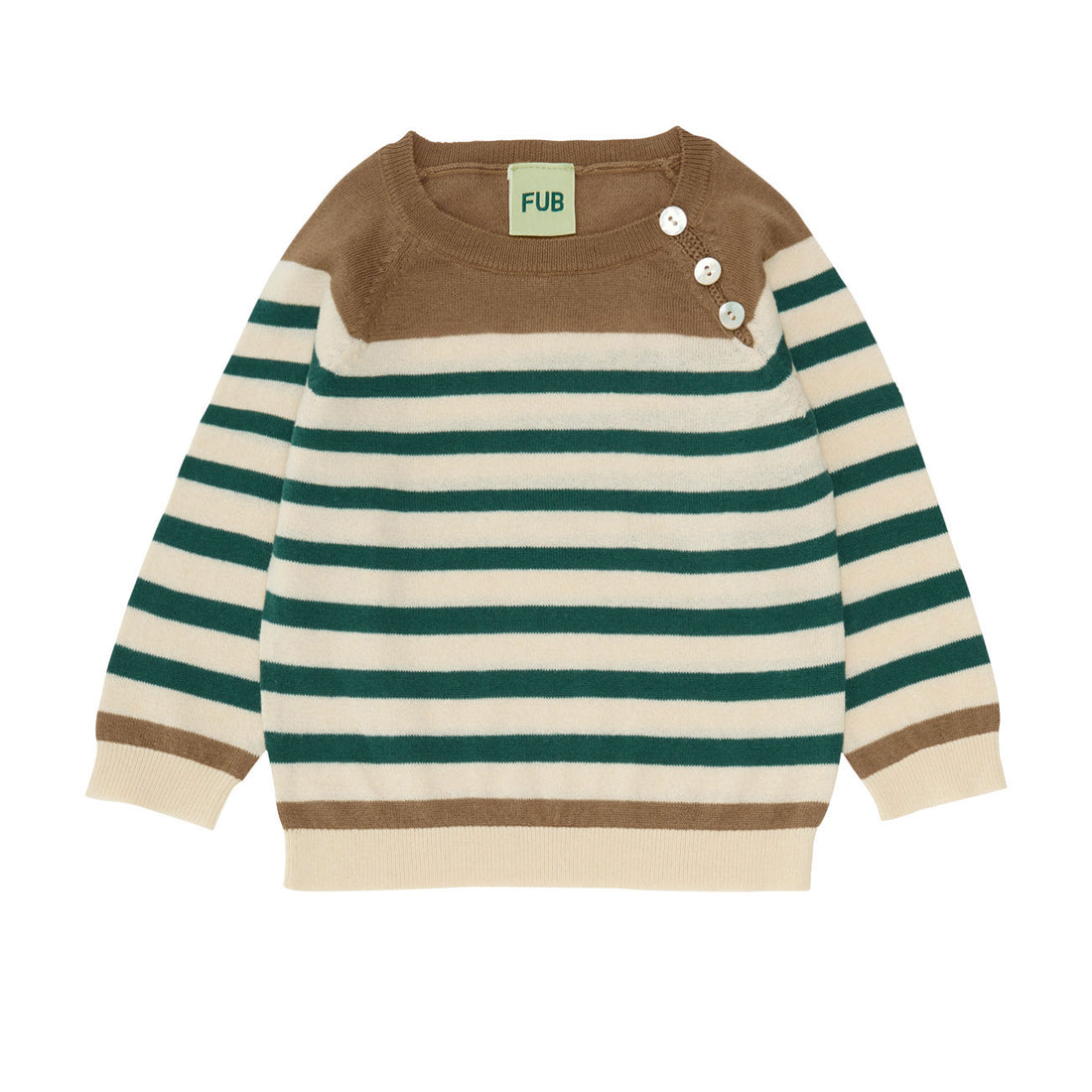 Fub Ecru/Deep Green Baby Raglan Blouse