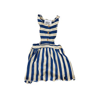 Hey Kid Blue/Ivory Striped Terry Dress