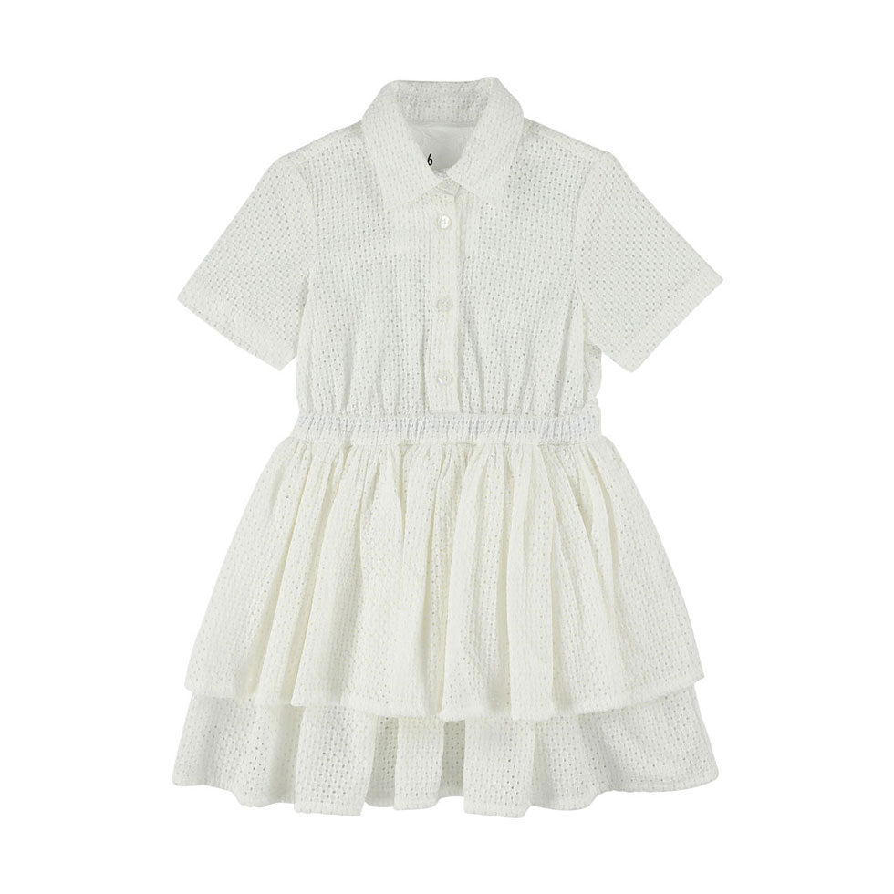 Caroline Bosmans White Embroidered Layered Dress
