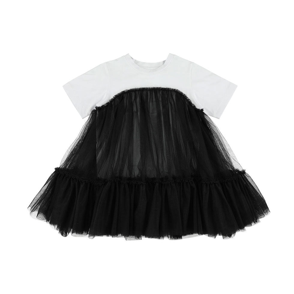 Caroline Bosmans Black + White Oversized Tulle Dress