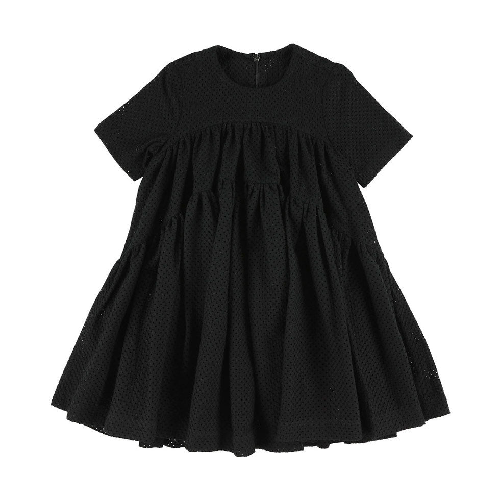 Caroline Bosmans Black Embroidered Puff Dress