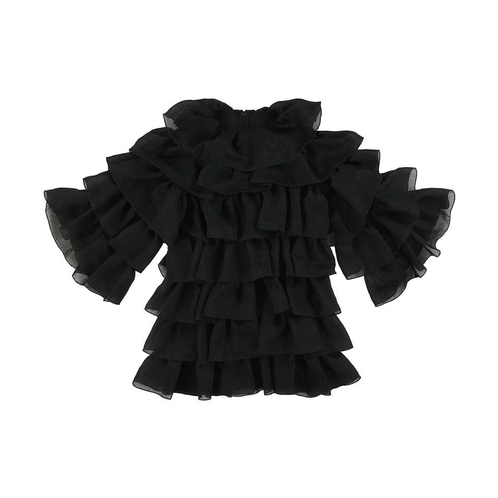Caroline Bosmans Black Tencel Luxury Layered Dress