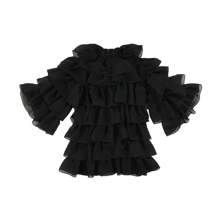 Caroline Bosmans Black Tencel Luxury Layered Dress