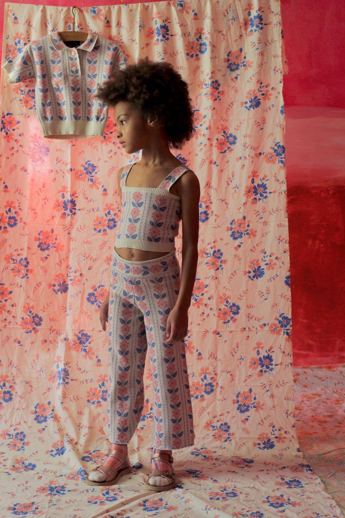 Bonjour Diary Jacquard Flowers Knitted Trouser