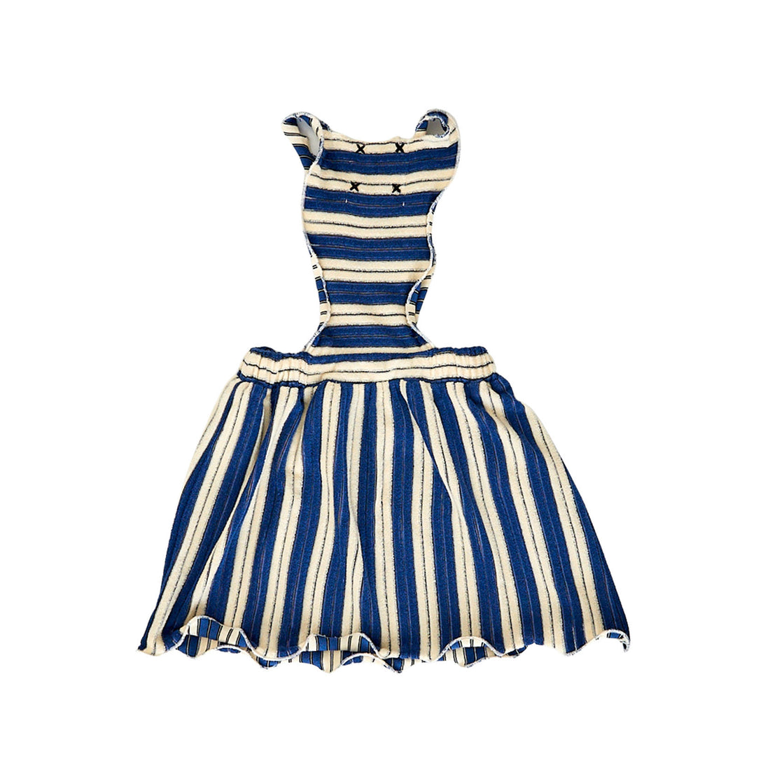 Hey Kid Blue/Ivory Striped Terry Dress