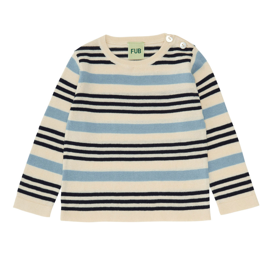 Fub Ecru/Dark Navy Baby Contrast Stripe Blouse