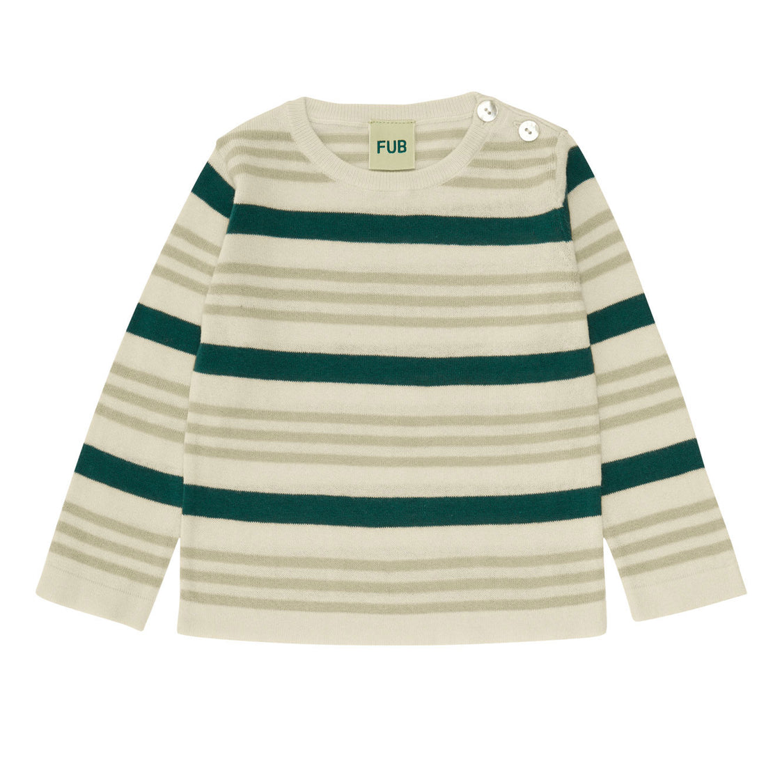Fub Ecru/Elm Baby Contrast Stripe Blouse