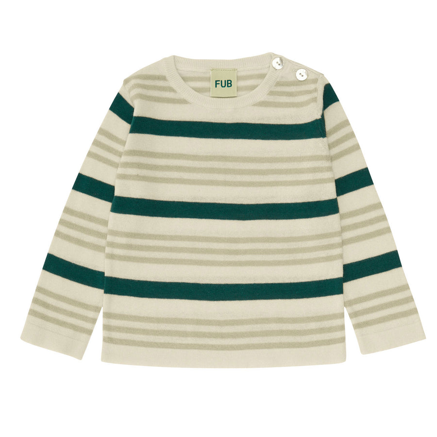 Fub Ecru/Elm Baby Contrast Stripe Blouse