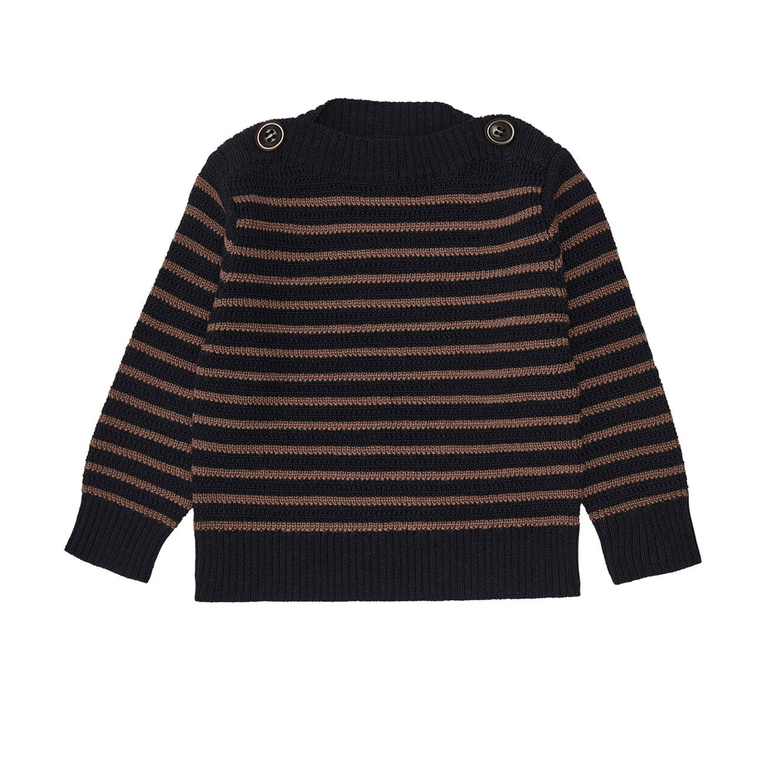 FUB Baby Boatneck Top - Dark Navy/Nutmeg