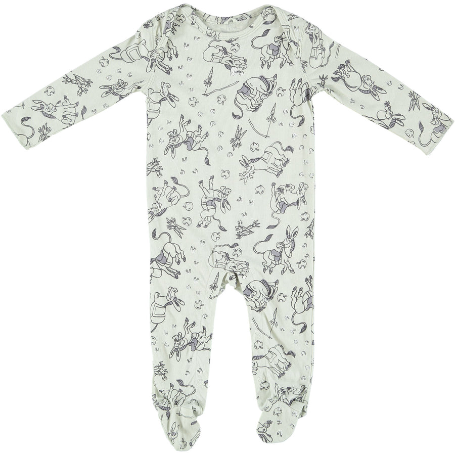 Stella McCartney Sage Donkey Print Footie