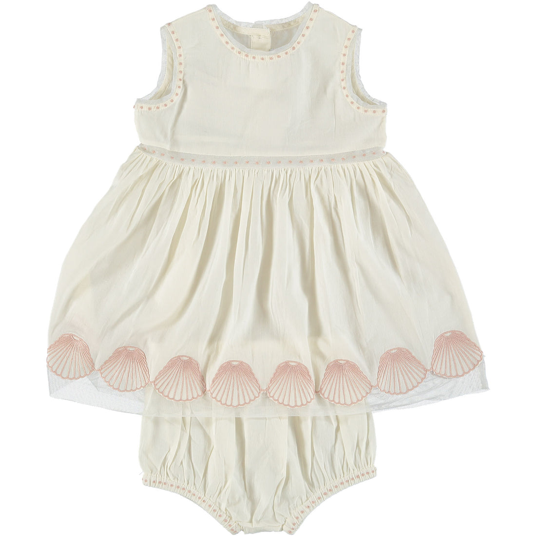 Stella McCartney Cream Seashell Trimmed Baby Dress