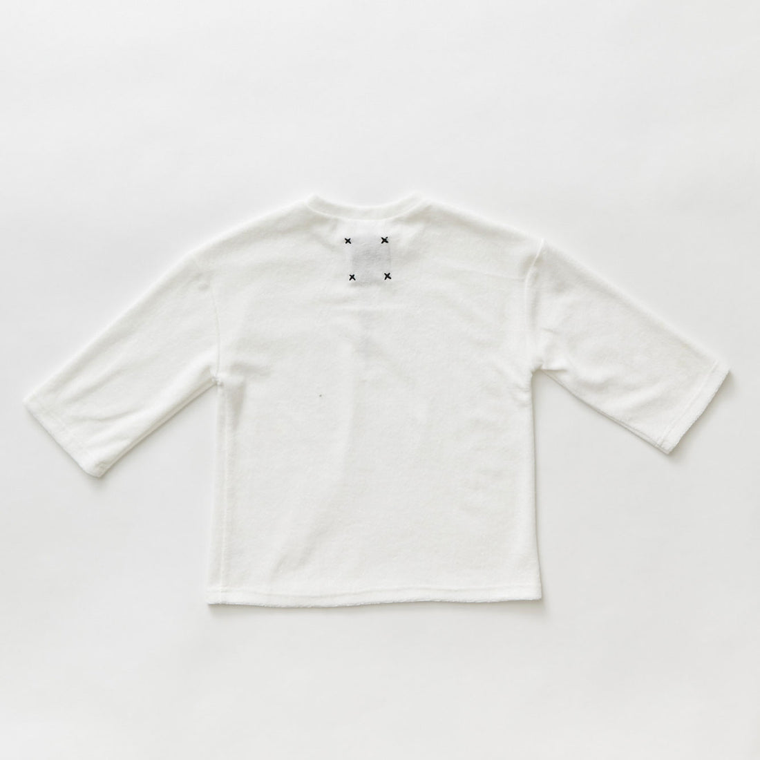 Hey kid Zip Terry Shirt- Three Quarter Sleeves- White