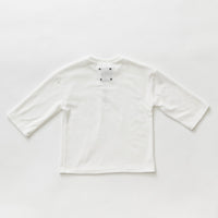 Hey kid Zip Terry Shirt- Three Quarter Sleeves- White