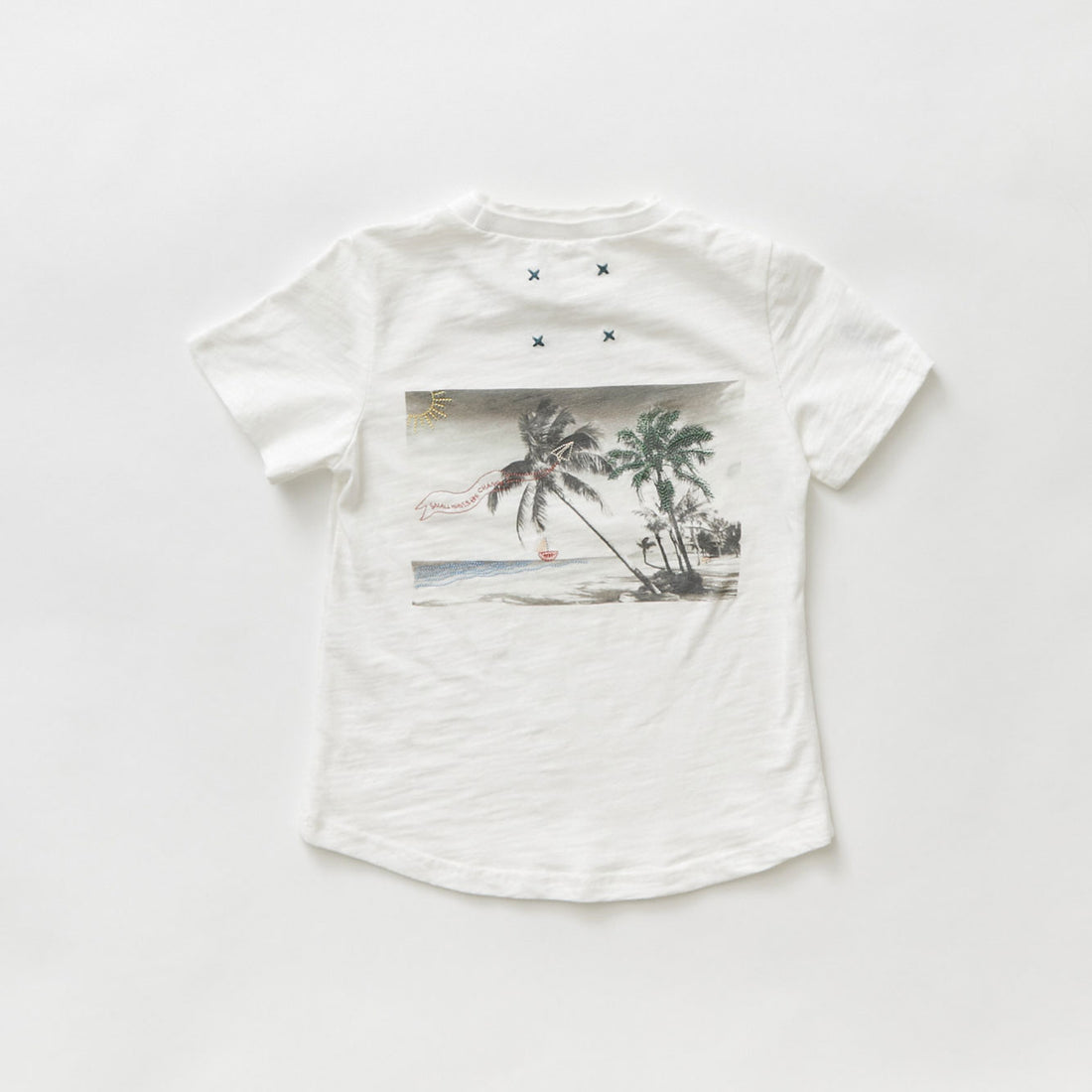 Hey kid Embroidered Beach T-Shirt