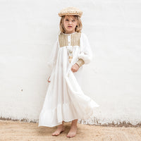Belle Chiara Cream + Raffia Muslin Dress