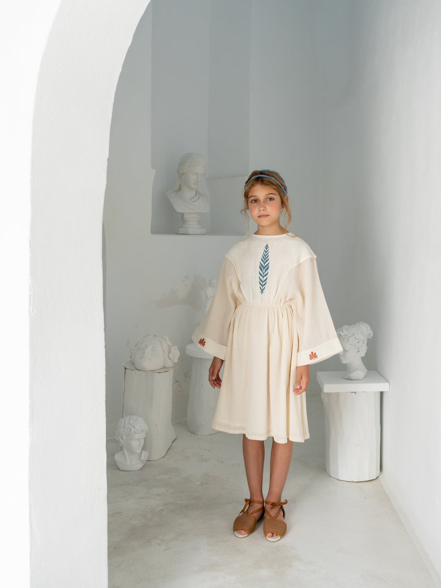 Belle Chiara Beige Thick Linen Artemis Dress