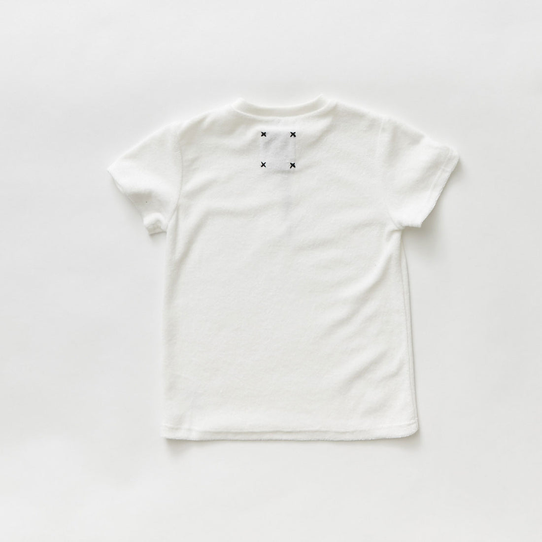 Hey kid Zip Terry Shirt- Short Sleeves- White