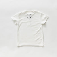 Hey kid Zip Terry Shirt- Short Sleeves- White