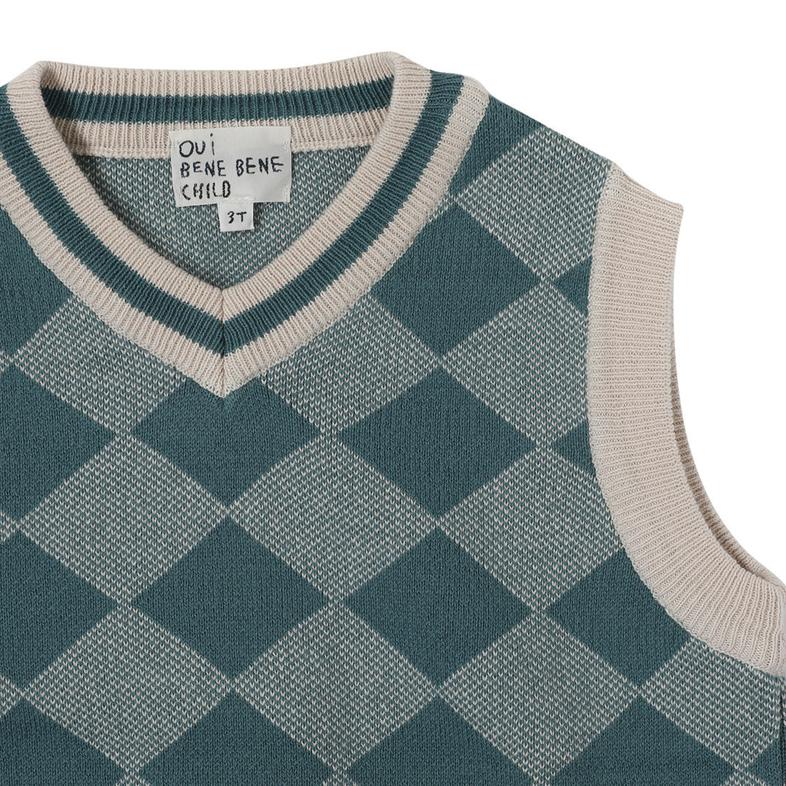 Bene Bene  Navy Argyle Knit Vest