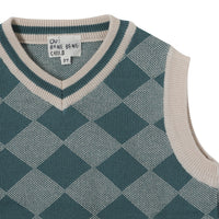 Bene Bene  Navy Argyle Knit Vest
