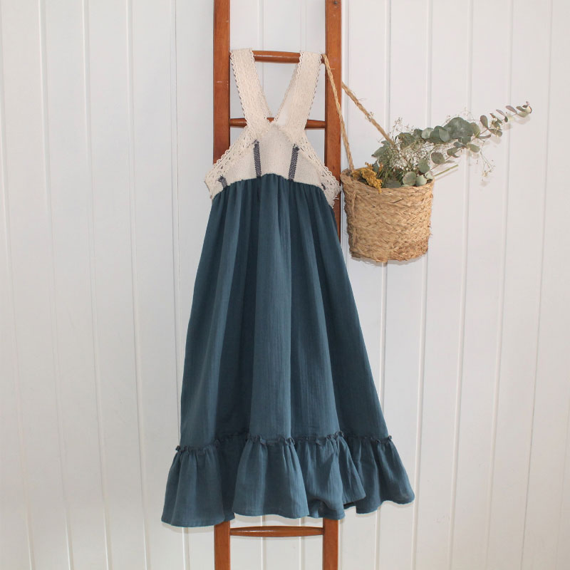 Belle Chiara Blue Long Overall Dress