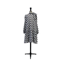 Lemoniez Geometric Flowers Ruffled Hem Tango Dress