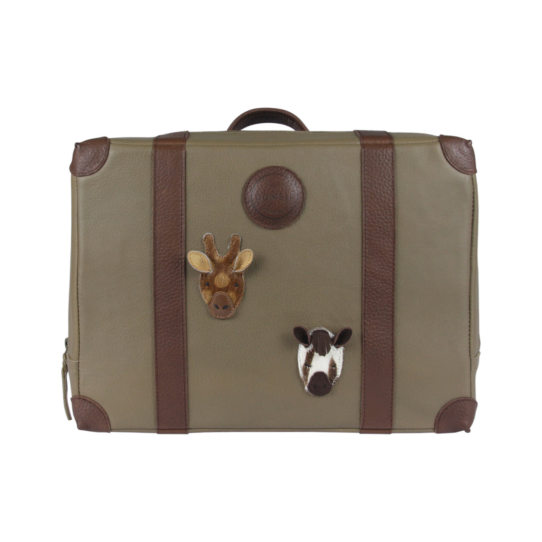 Donsje Army Leather Animals Travis Travel Backpack