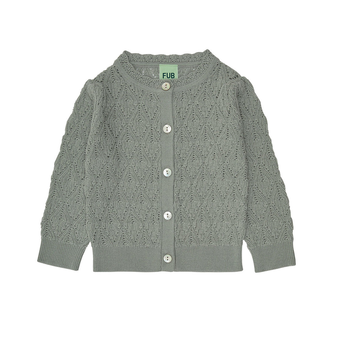 FUB Baby Pointelle Cardigan - Pale Sage