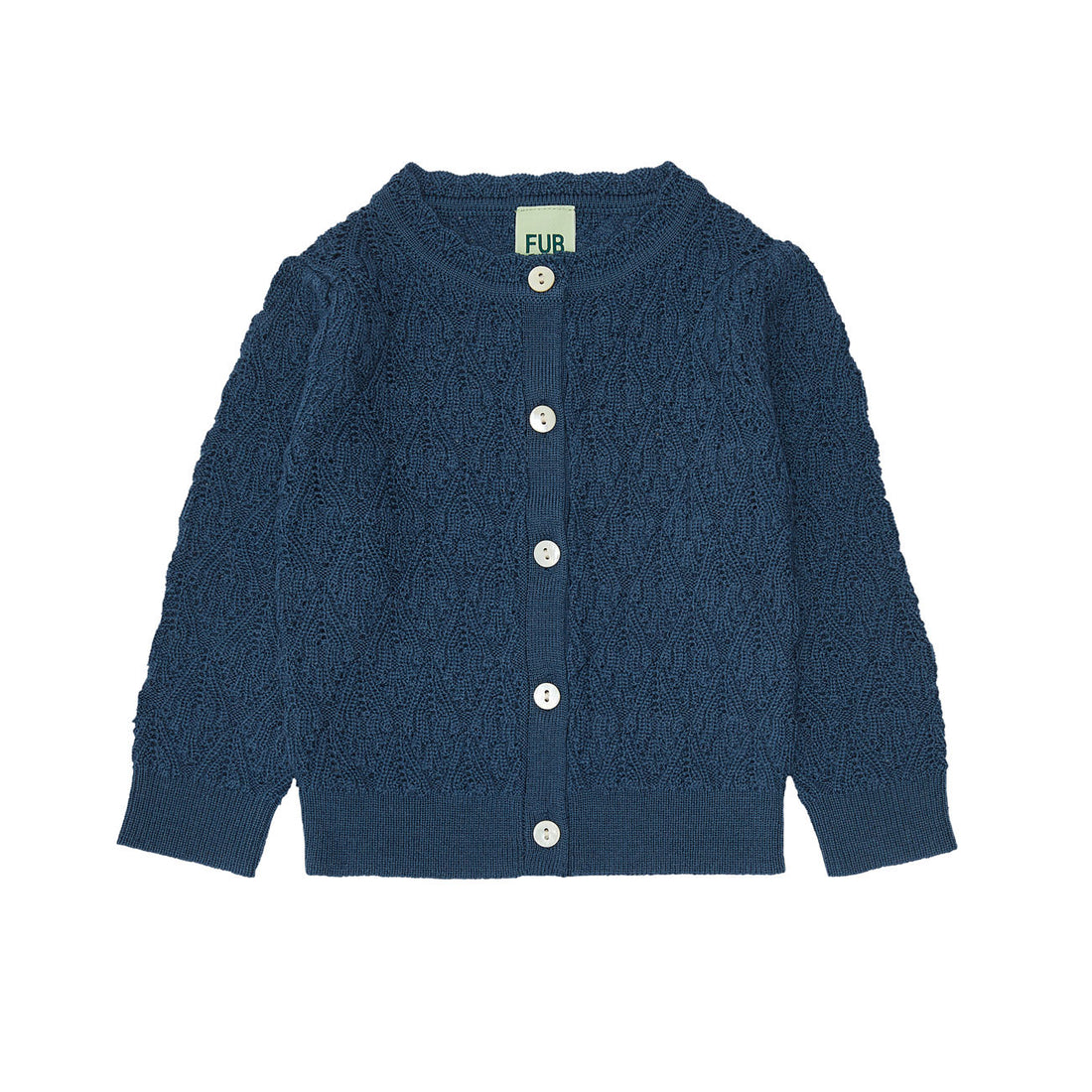 FUB Baby Pointelle Cardigan - Indigo