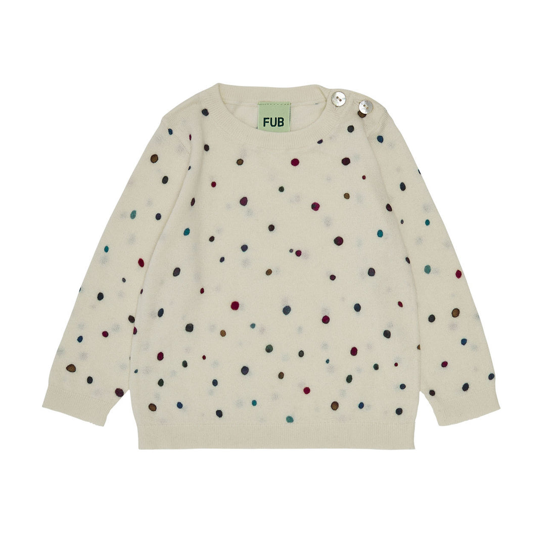 FUB Ecru/Dot Printed Baby Sweater