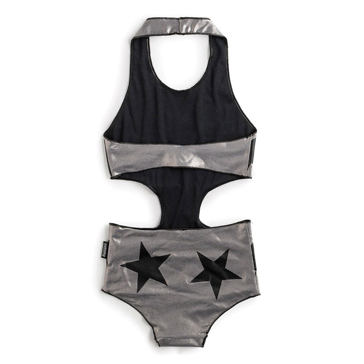 NUNUNU Metallic Grey Star Swimsuit