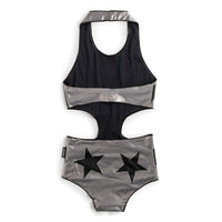 NUNUNU Metallic Grey Star Swimsuit
